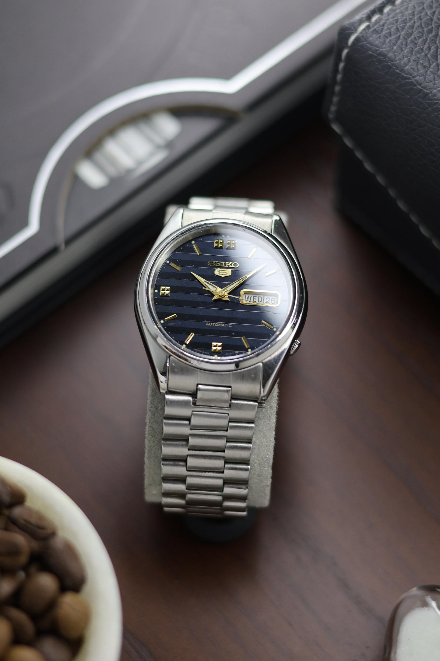 1985 Seiko 5 Blue Lined Dial - Automatic Vintage Watch (Pre Owned) - A406