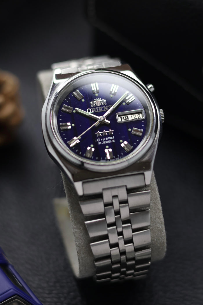 (JDM - Extremely Rare) Orient Tri-Star Crystal Blue & Black Prism Dial - Automatic Vintage Watch (Pre Owned) - SE631