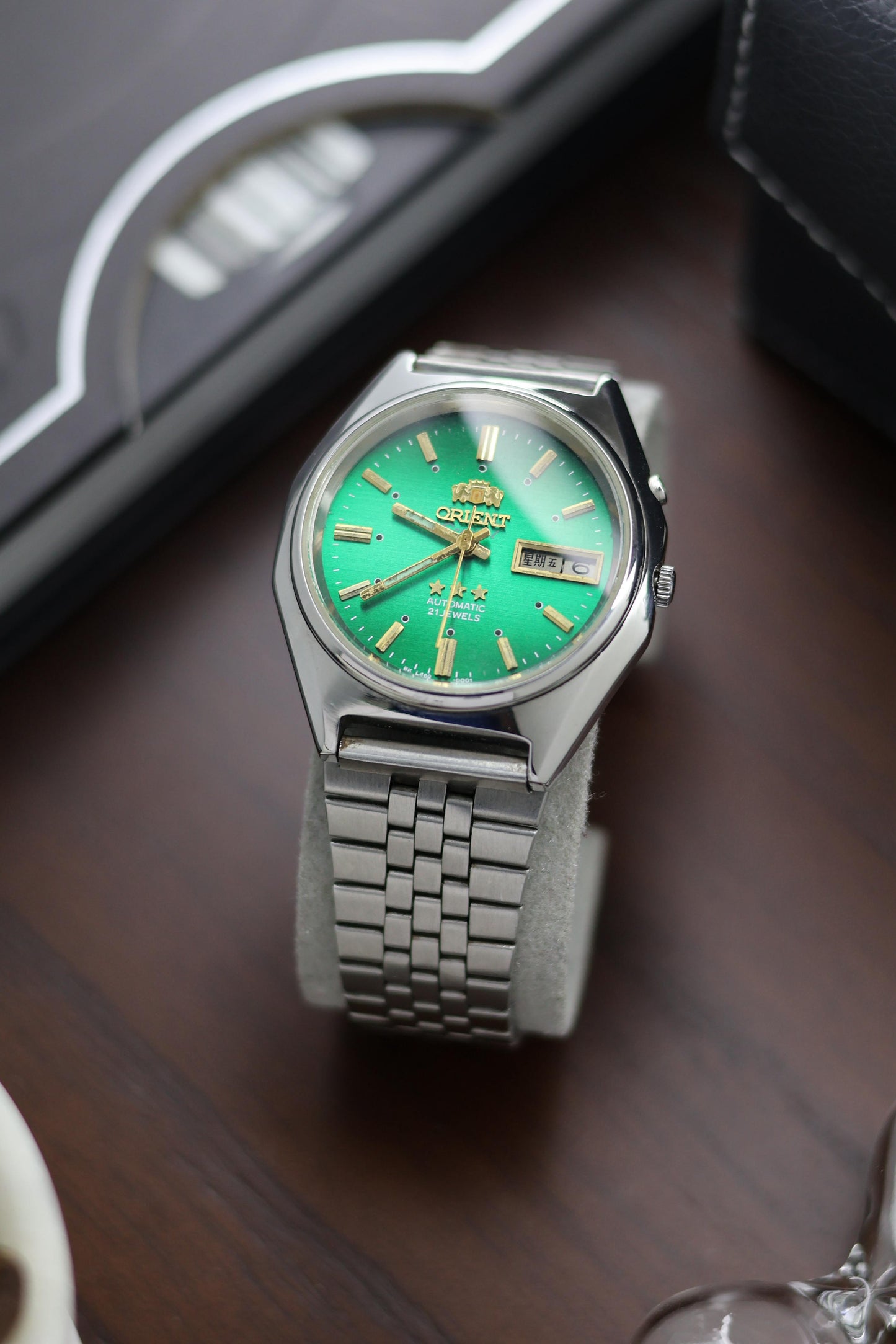 (Extremely Rare) Orient Tri-Star Crystal Green Dial - Automatic Vintage Watch (Pre Owned) - A391