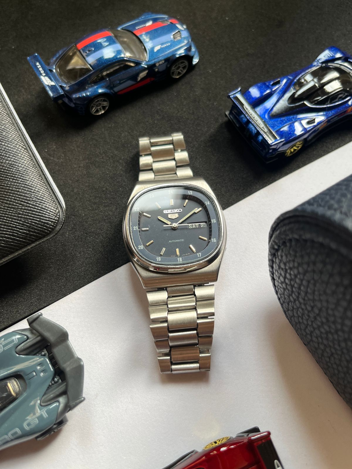 (Super Rare) Seiko 5 Railway Time Navy Blue Square Dial (Pre Owned)