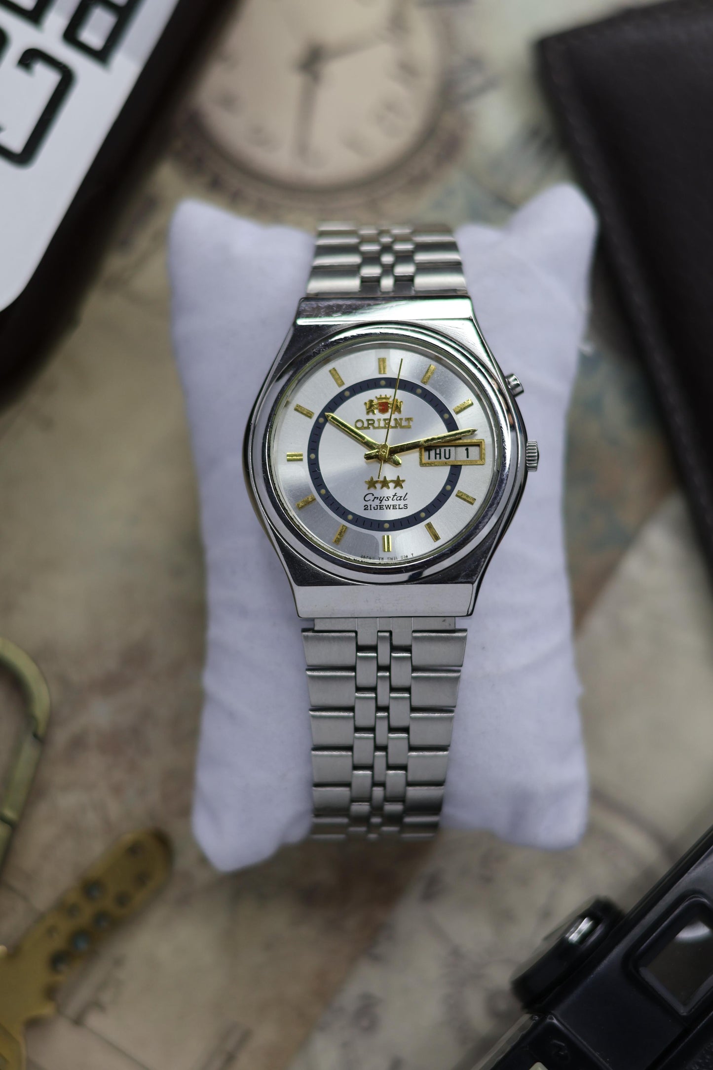 (Super Rare) Orient Tri-Star Crystal Silver Dial (Pre Owned)