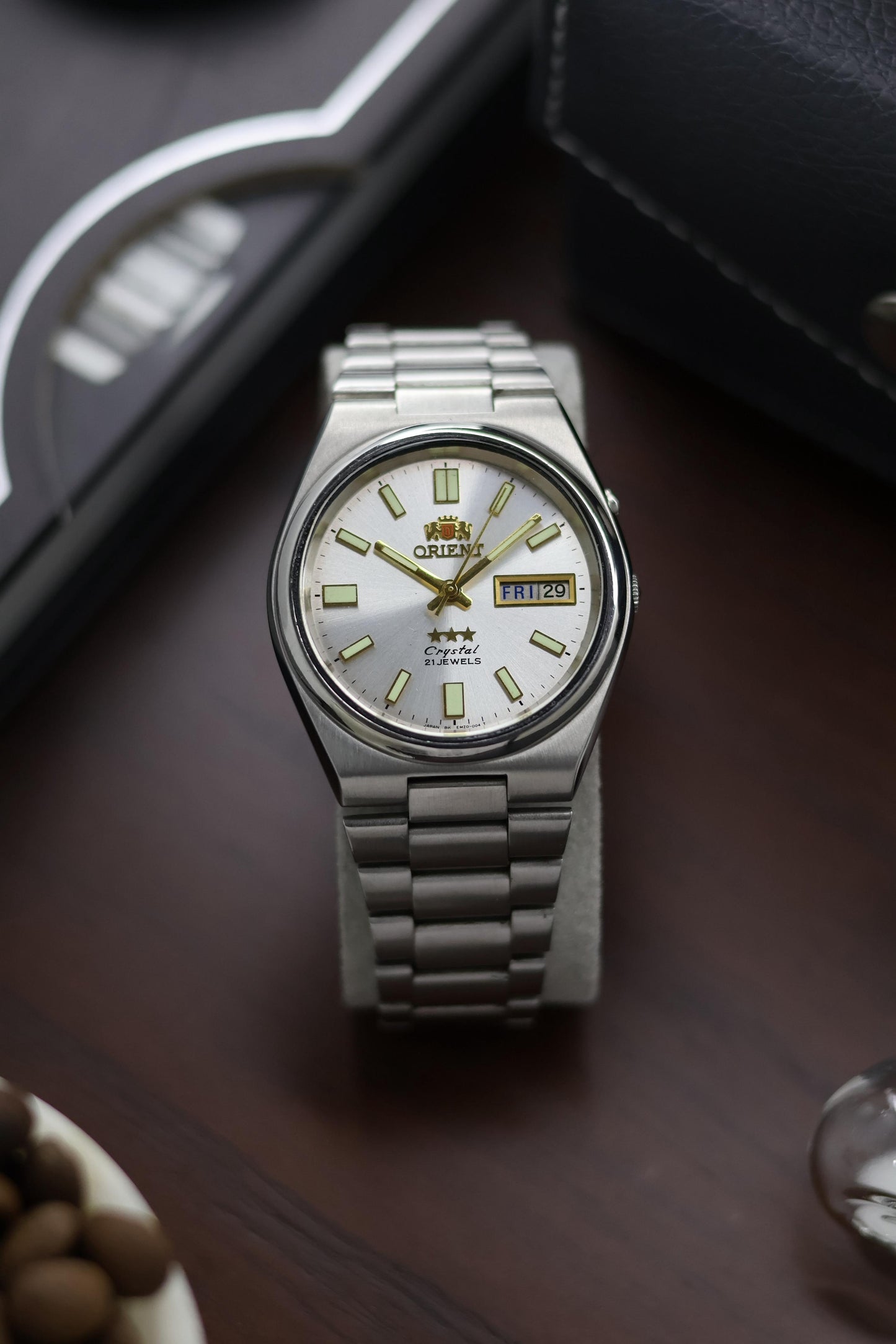 Orient Tri-Star Crystal Silver Sunray Dial - Automatic Vintage Watch (Pre Owned) - A273