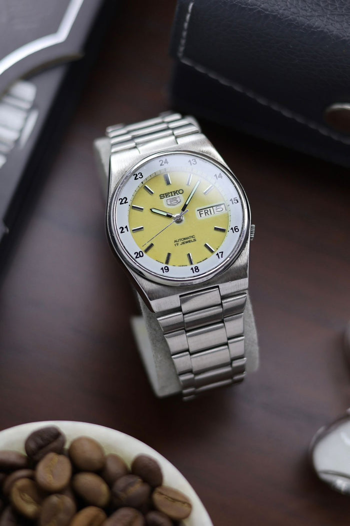 (Super Rare) 1986 Seiko 5 Railway Time Lume Dial - Automatic Vintage Watch (Pre Owned) - A431