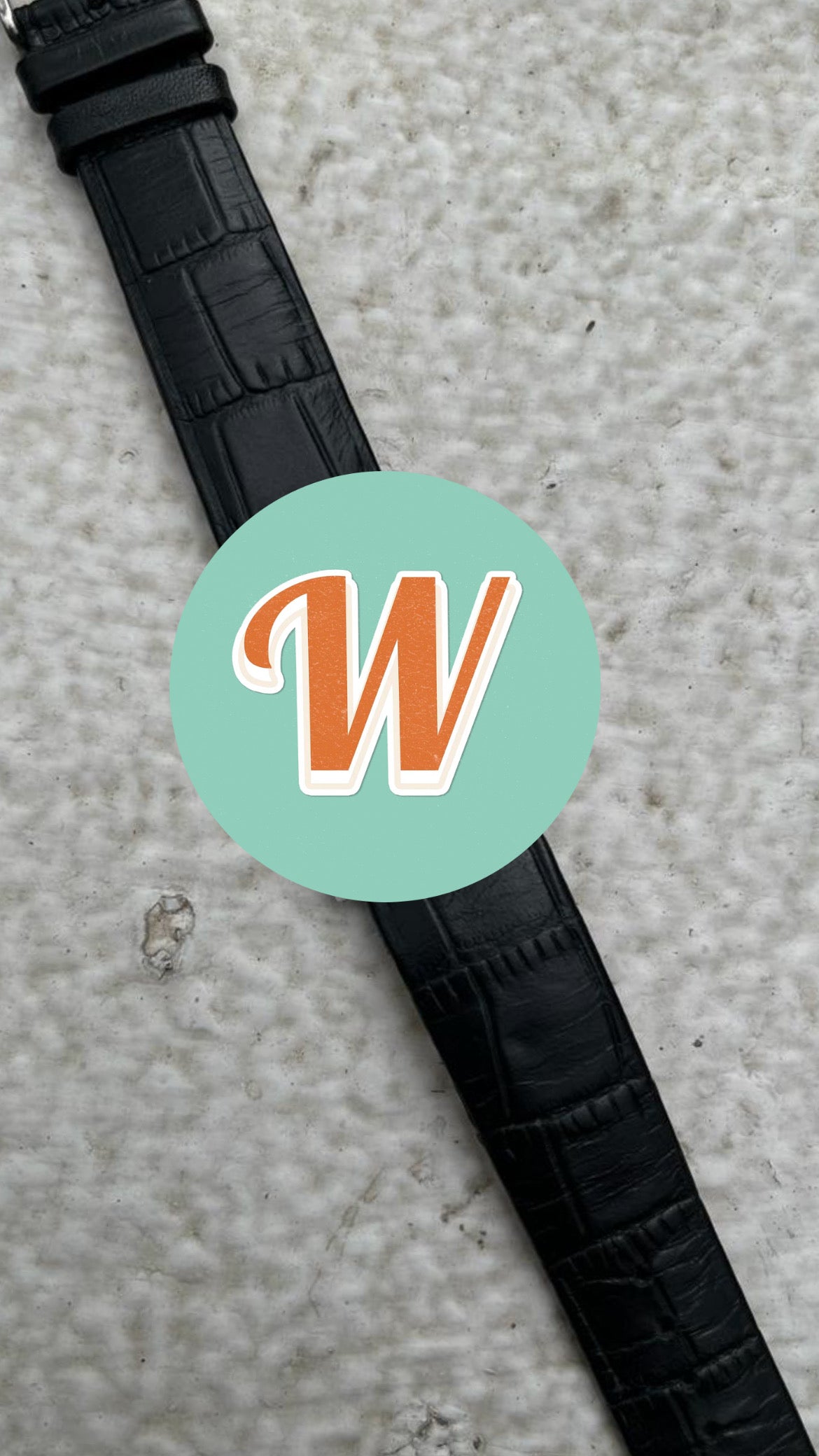 Black Croc Leather Watch Strap –