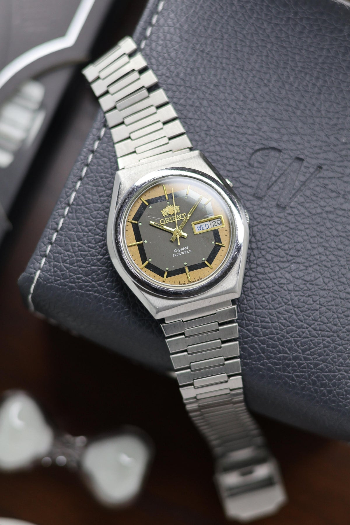 (Super Rare) Orient Tri-Star Crystal Octagon Motif Dial - Automatic Vintage Watch (Pre Owned) - A455