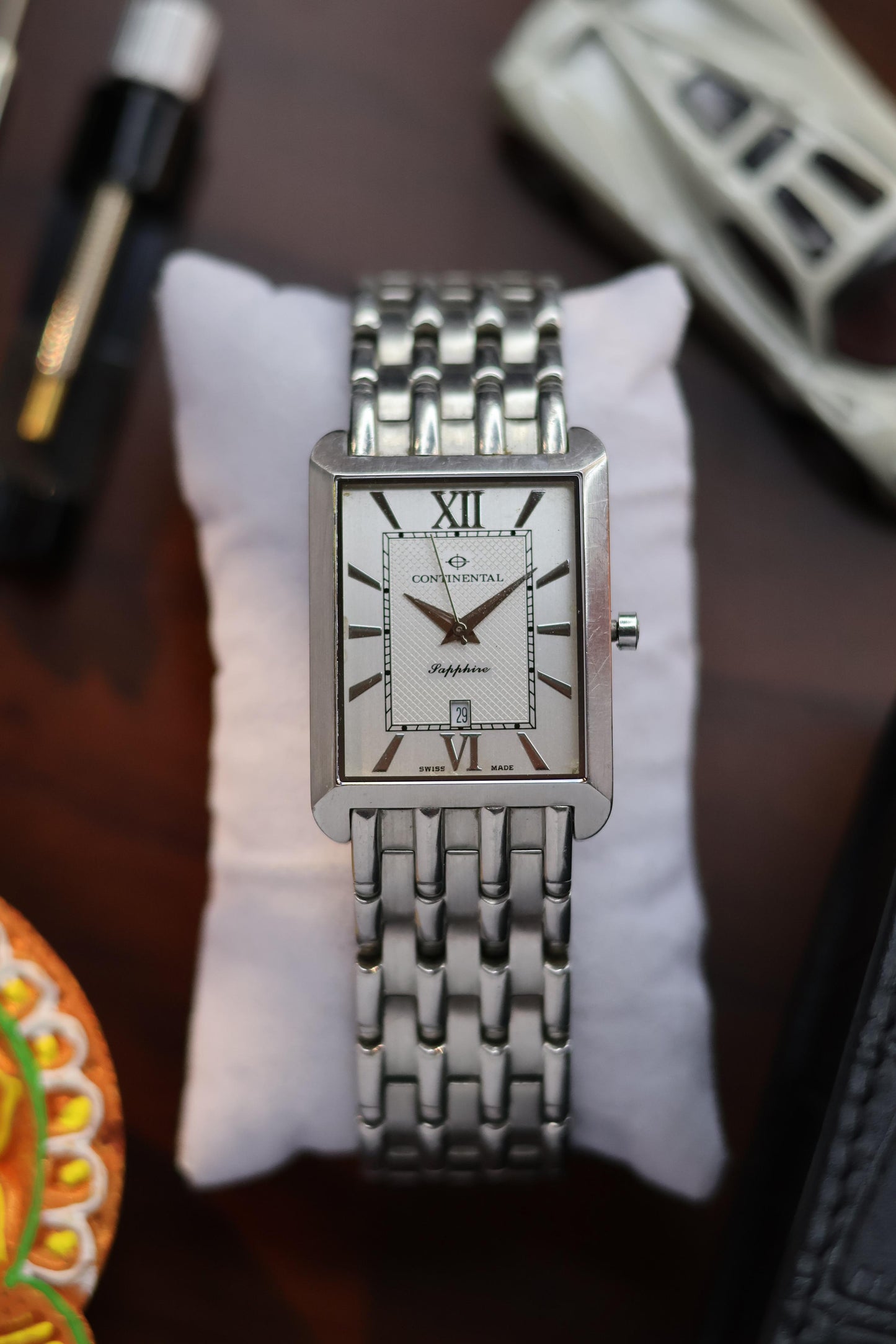 (Super Rare) Continental Swiss Made Tank Watch with Sapphire Glass (Pre Owned) - A80