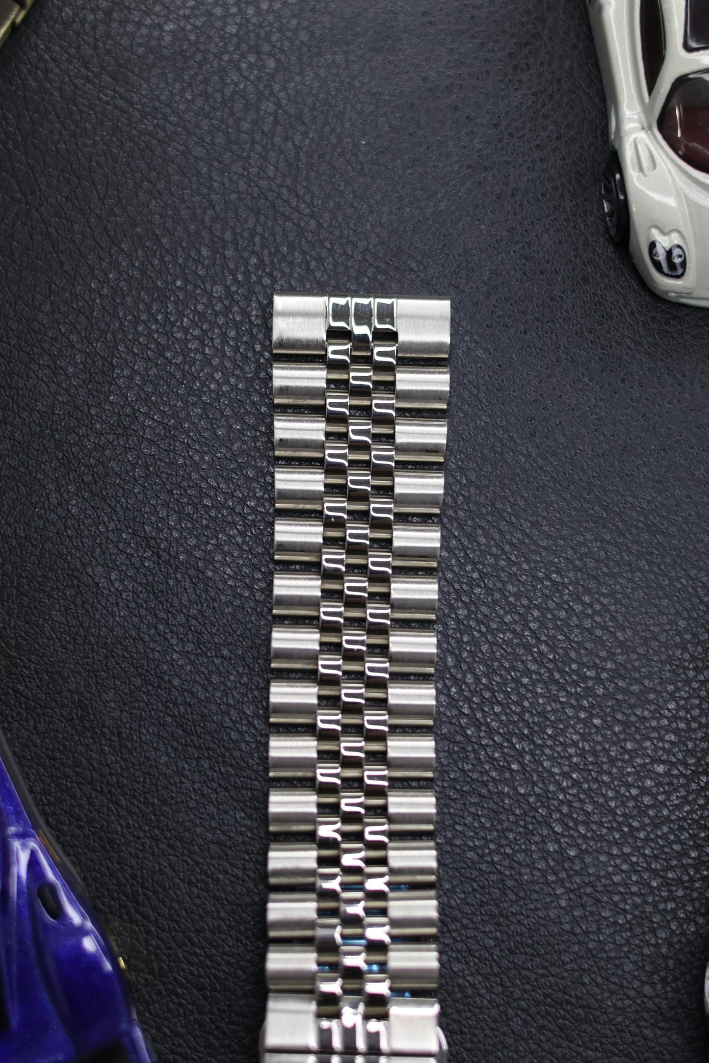 Butterfly Clasp Jubilee Bracelet Watch Strap - Straight Ends + Solid Link + Quick Release