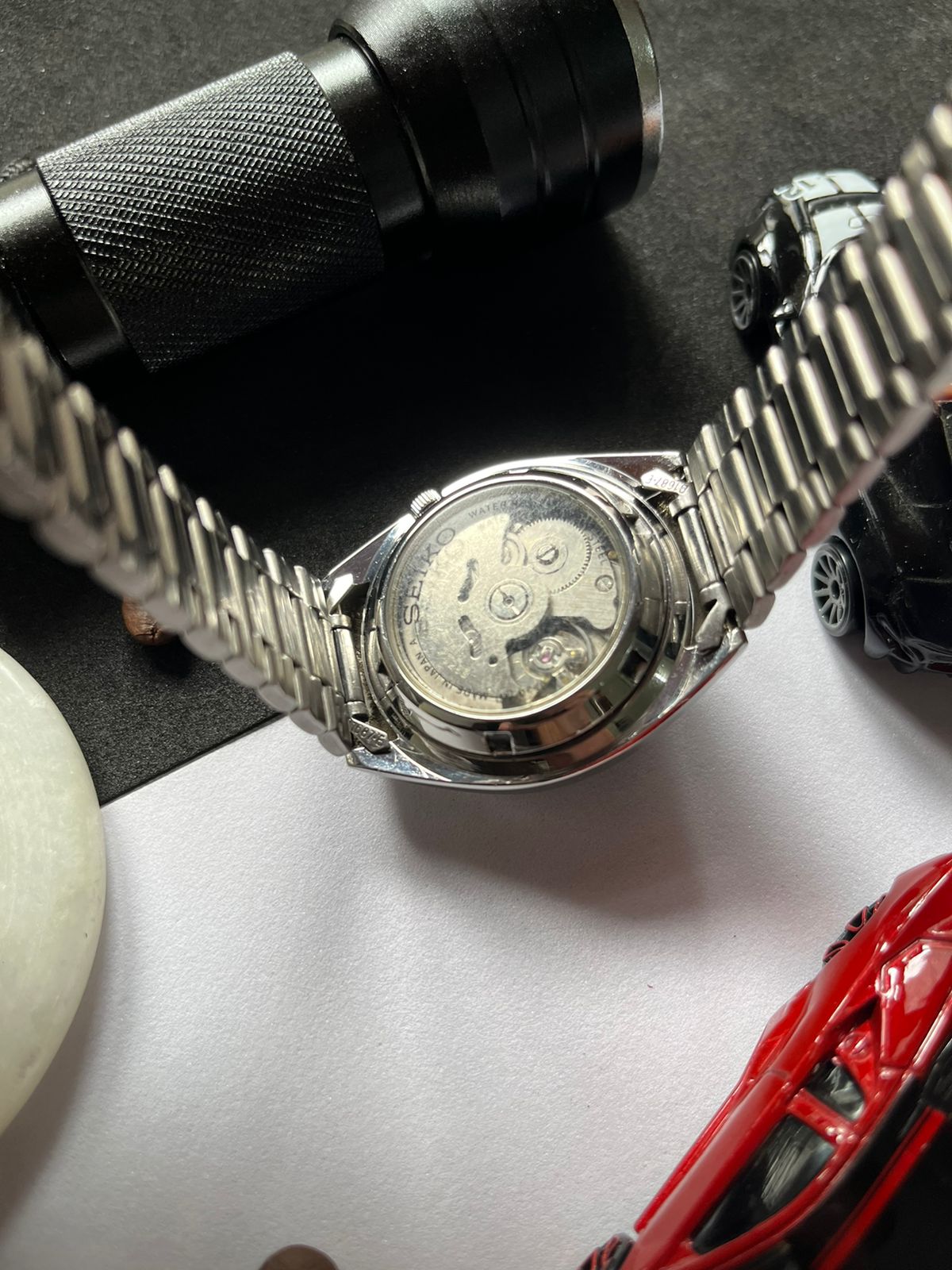 Seiko 5 Field Black Dial with Glass Back (Pre Owned)