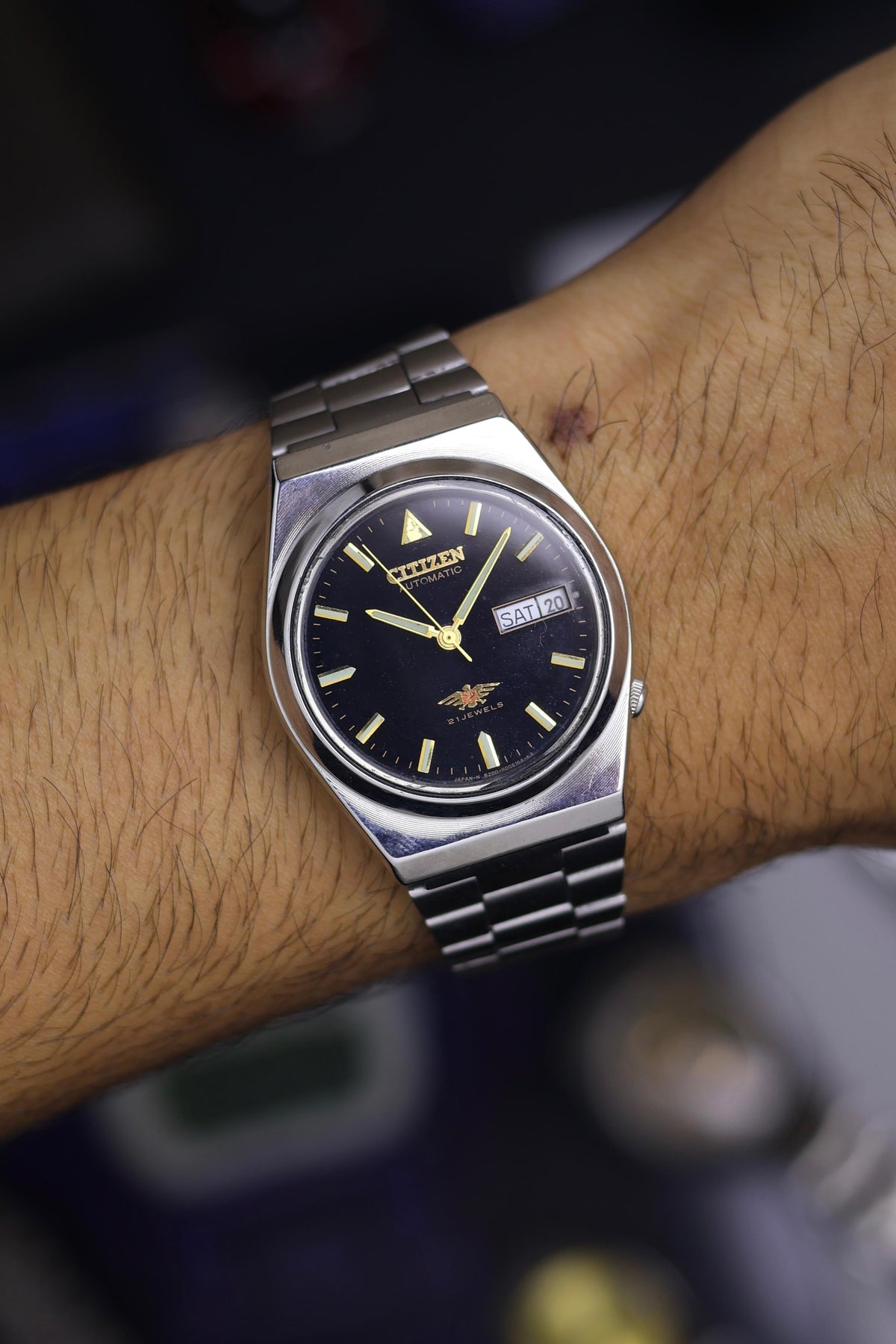 (Rare) Citizen Eagle 7 Black Dial - Automatic Vintage Watch (Pre Owned) - SE713