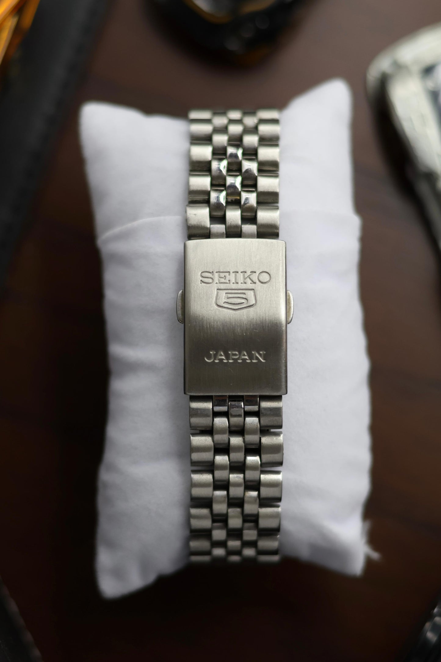 Seiko 5 Chequered Silver Dial with Glass Back (Pre Owned)