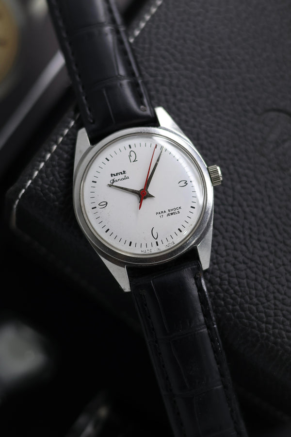 (Super Rare) Vintage HMT Janata White Art Deco Dial - in Original Condition - Mechanical Hand Winding Watch (Pre Owned) - SE534