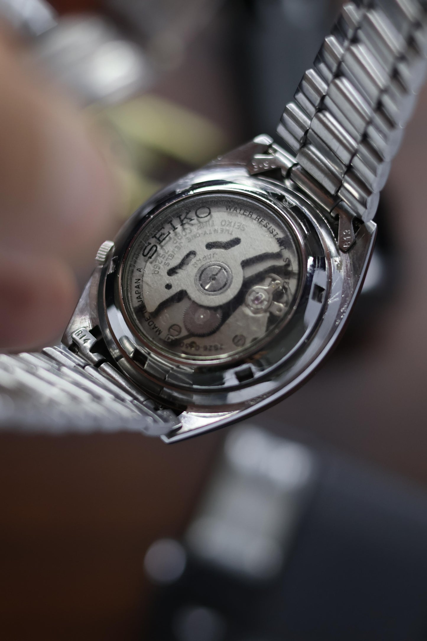 Seiko 5 Black Dial with Glass Back (Pre Owned)