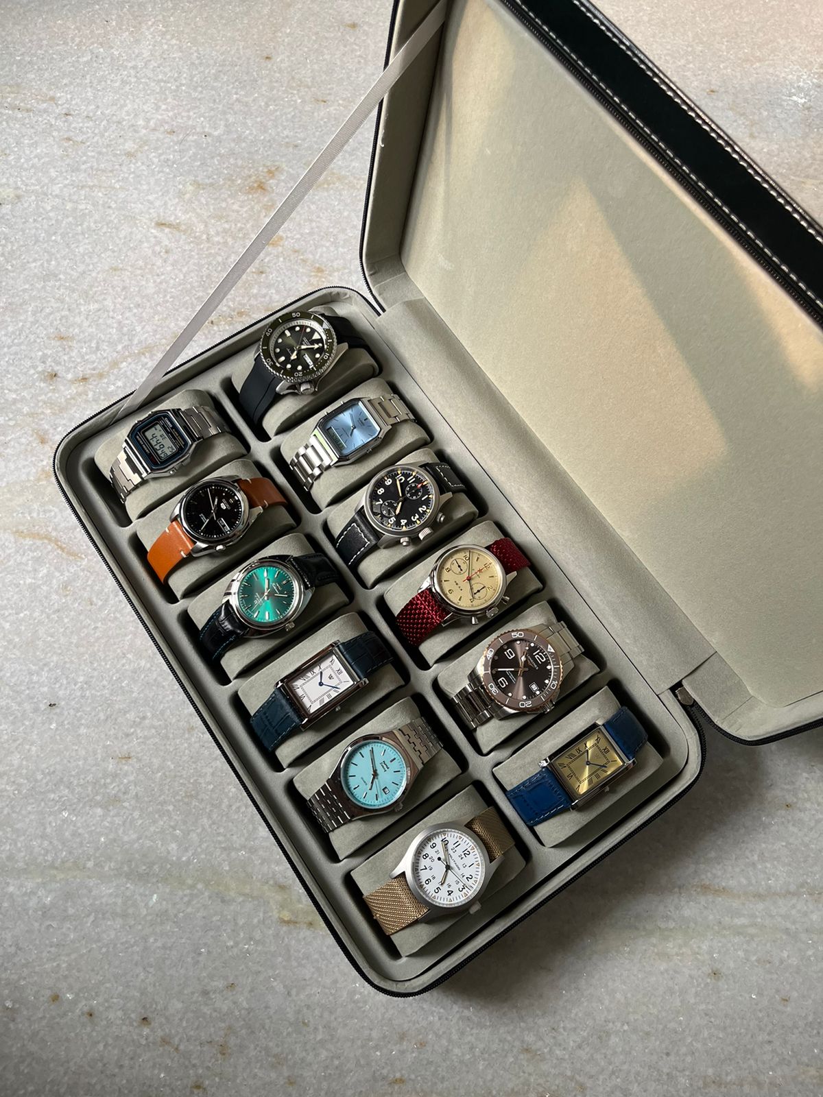 Multi-Slot Watch Zipper Organiser Storage Box