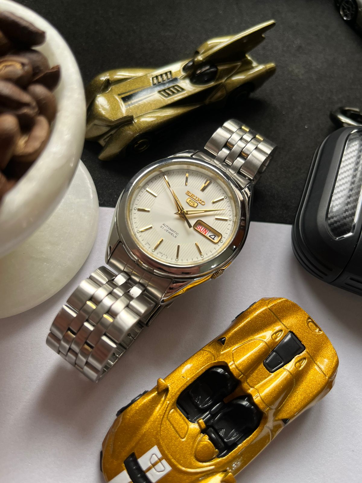 Seiko 5 White Dial with Glass Back (Pre Owned) - #W71