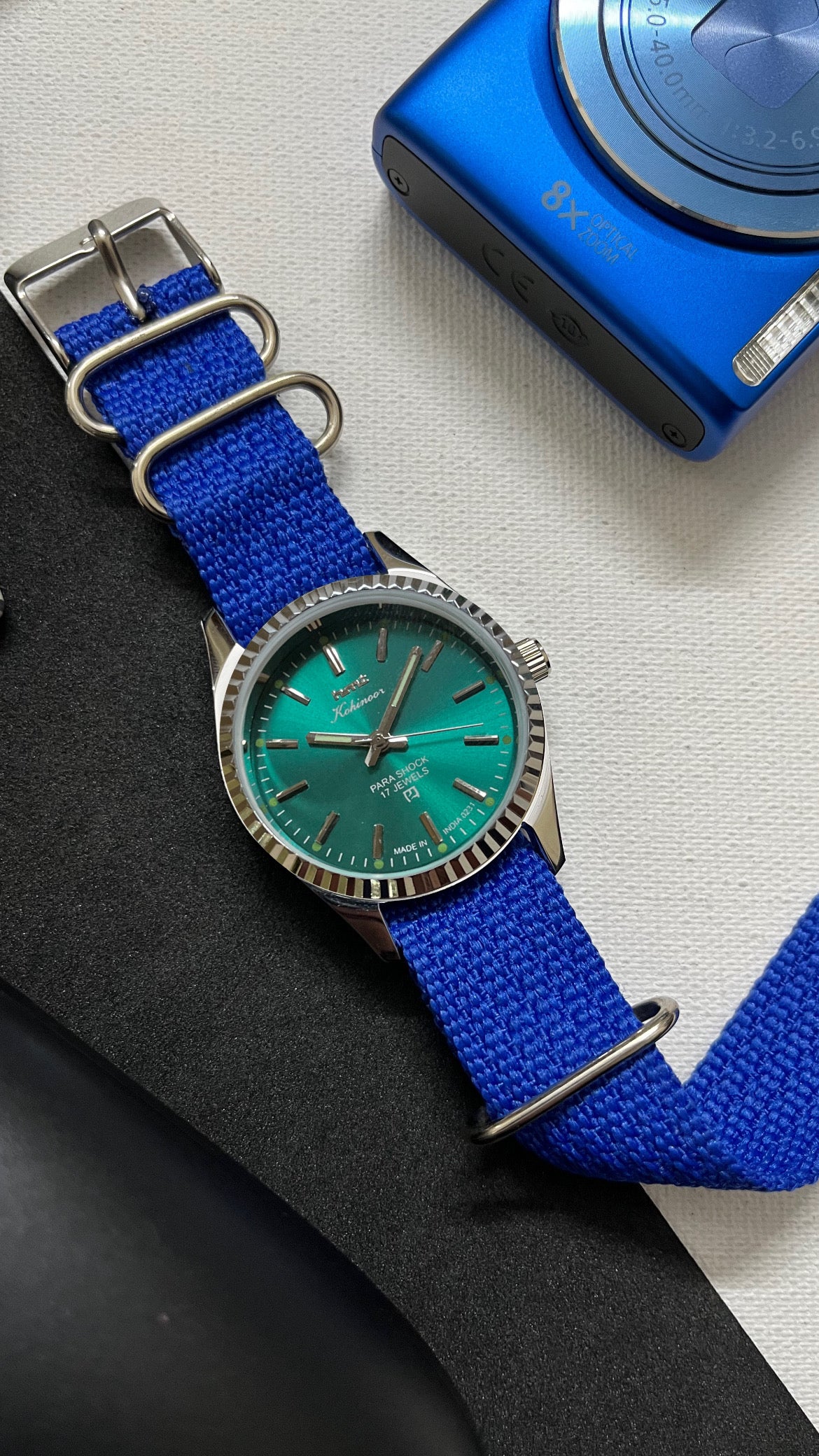 Fluted HMT Kohinoor - AQUA / TIFFANY BLUE SUNBURST