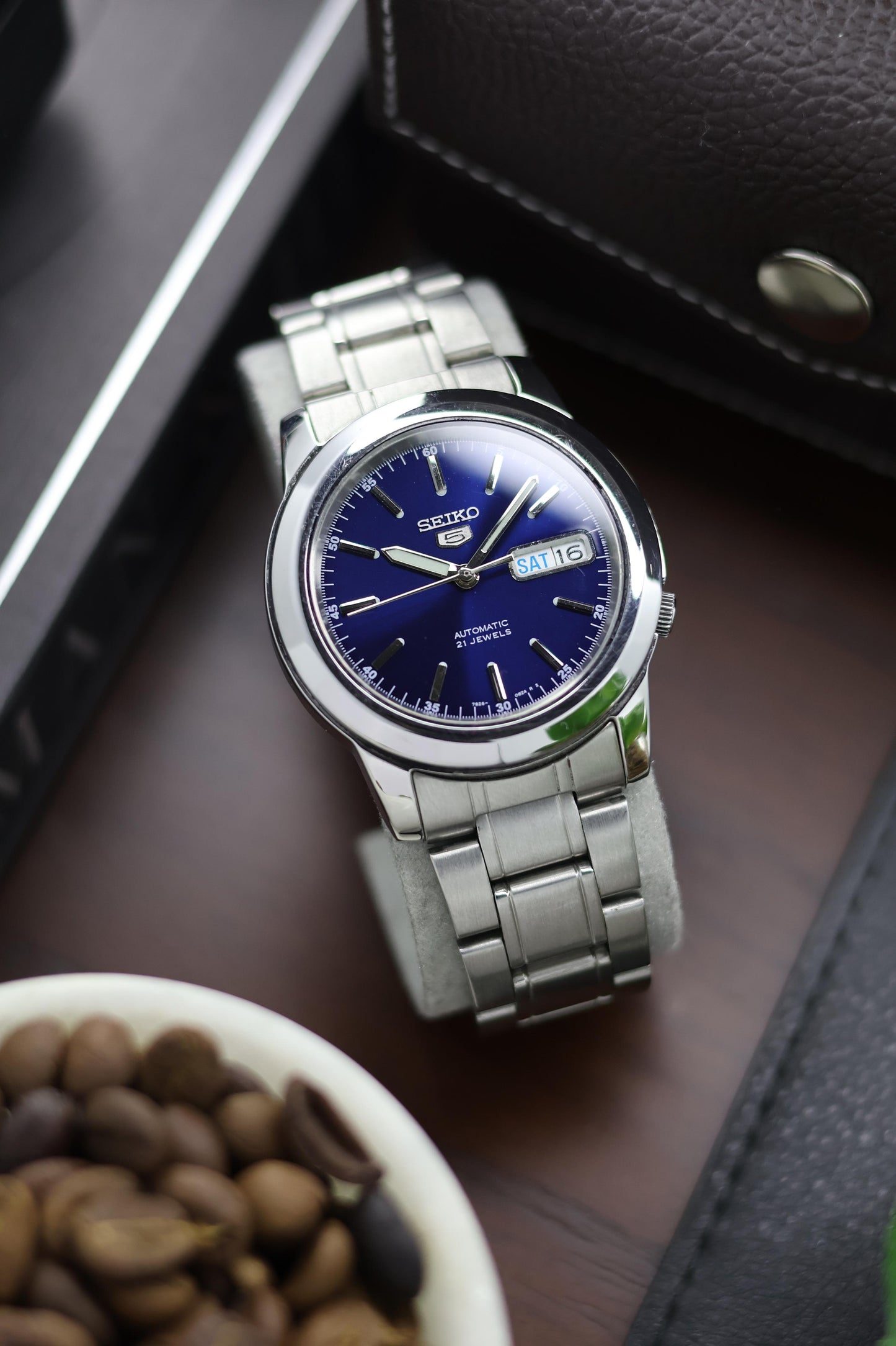 Seiko 5 Blue Dial with Glass Back - Automatic Watch (Pre Owned) - A203
