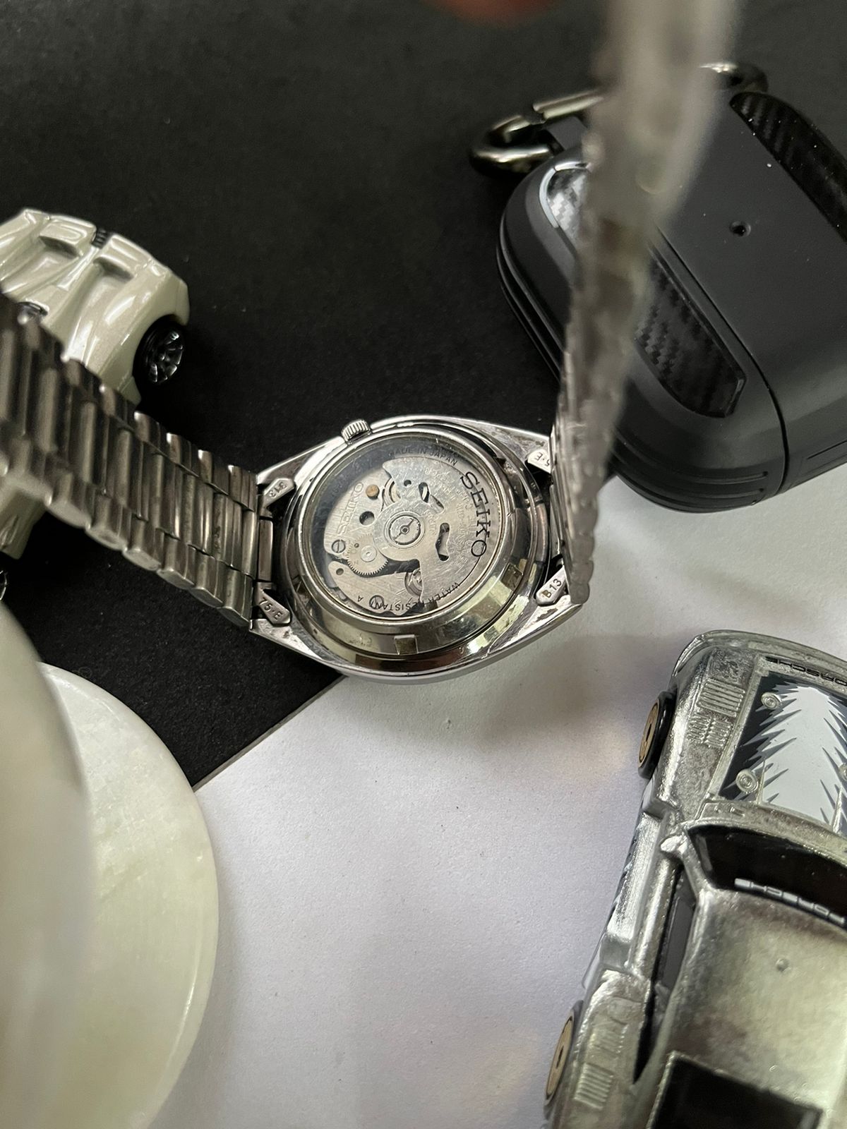 Seiko 5 White Graph Dial with Glass Back (Pre Owned) - #W101
