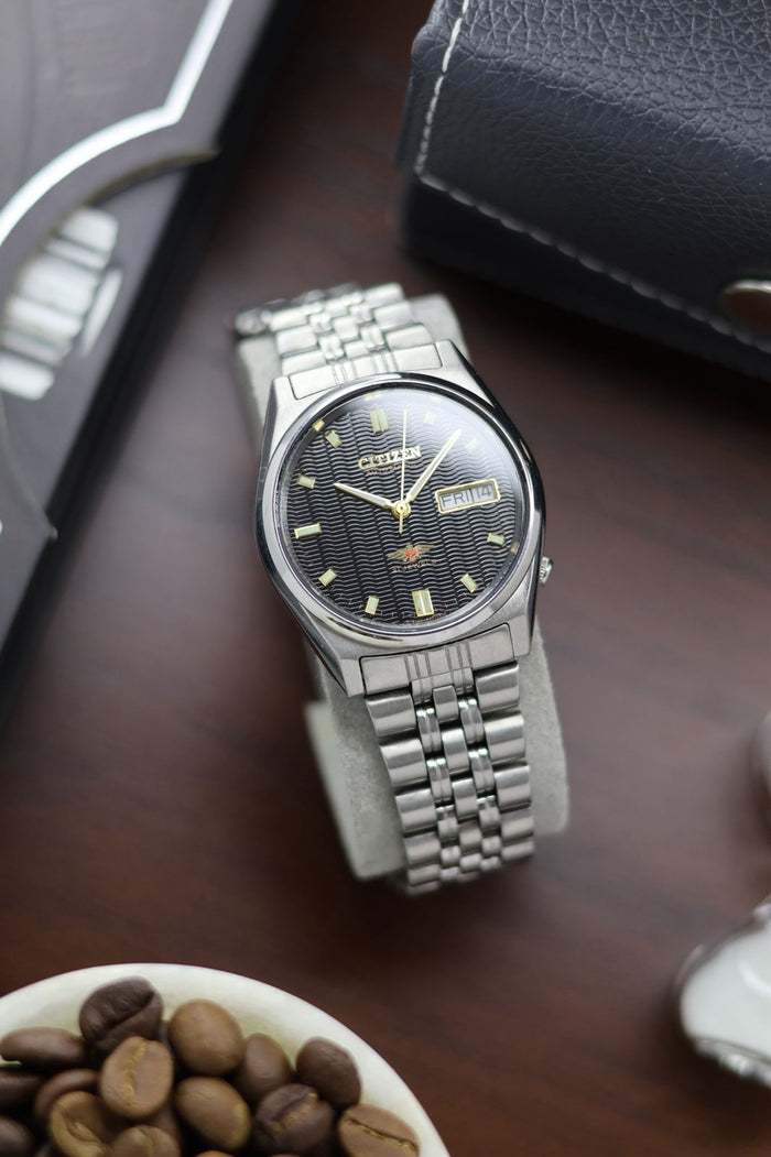 (Super Rare) Citizen Eagle 7 Black Guilloche Dial - Automatic Vintage Watch (Pre Owned) - A432