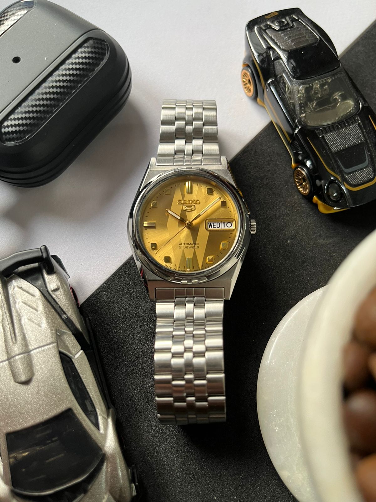 Seiko Gold Patterned Dial with Glass Back(Pre Owned) #W03