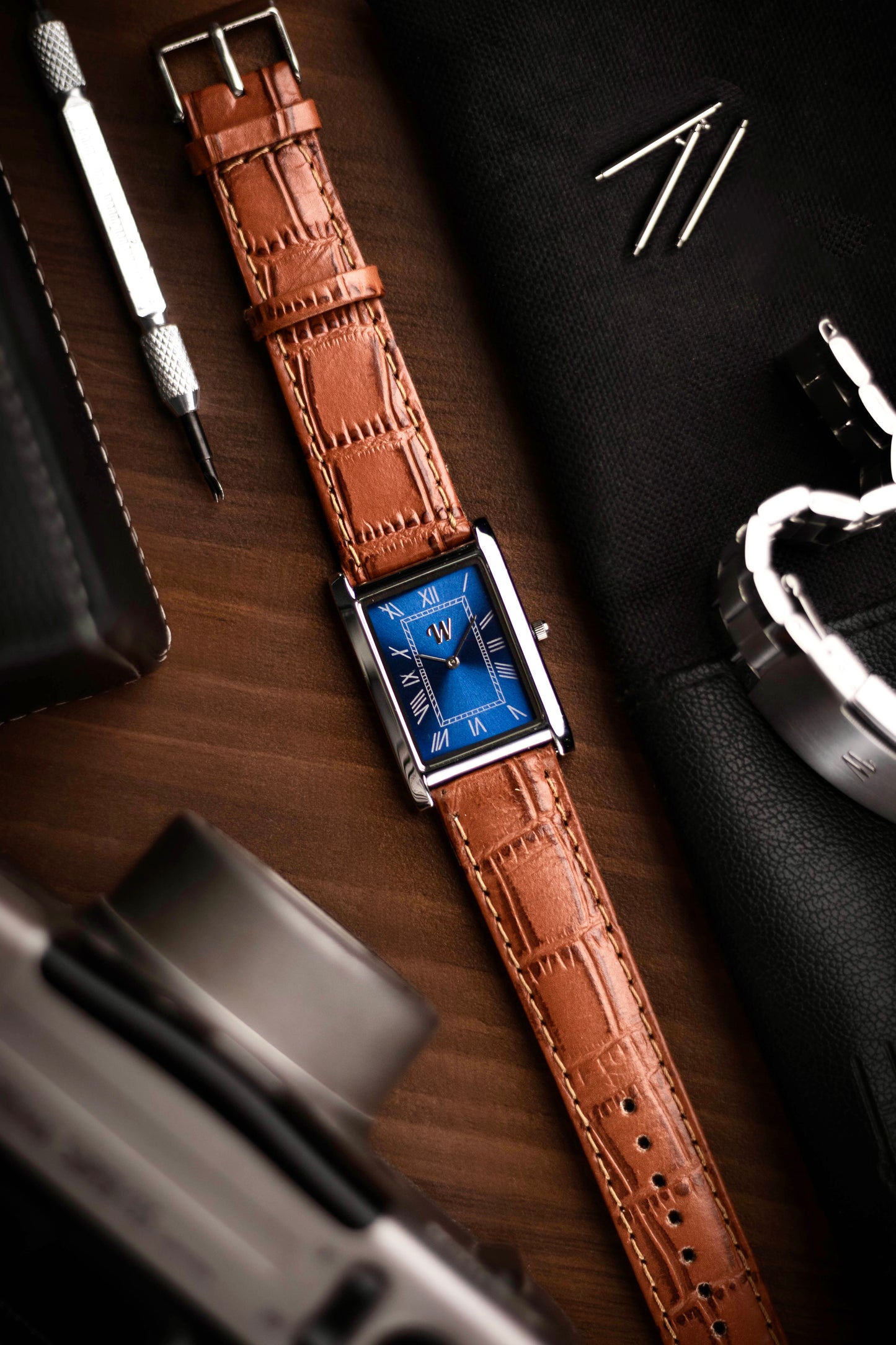 (6 colors) Quick Release Croc Leather Watch Strap (20mm)