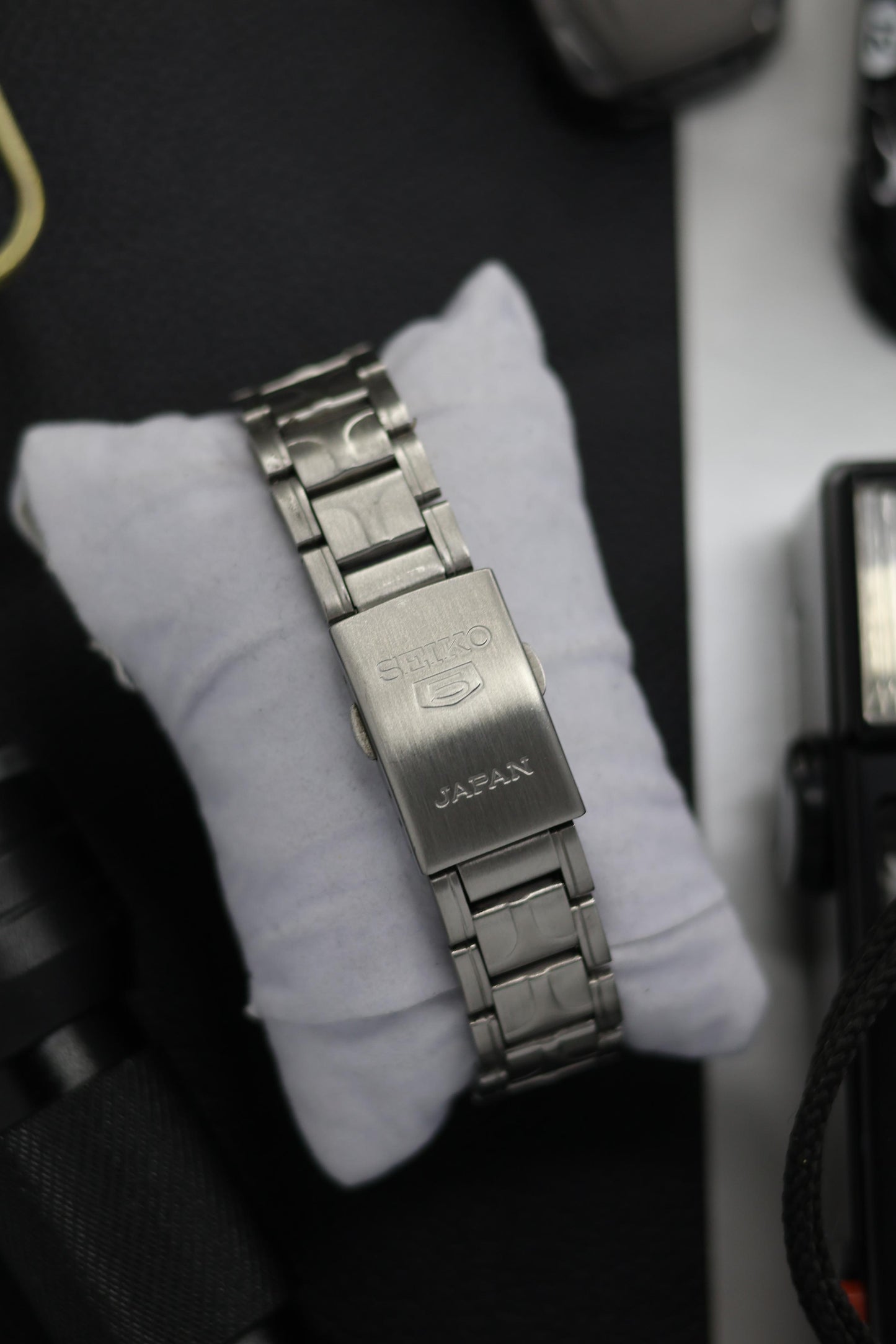 Seiko 5 Black Racing Dial with Glass Back (Pre Owned)