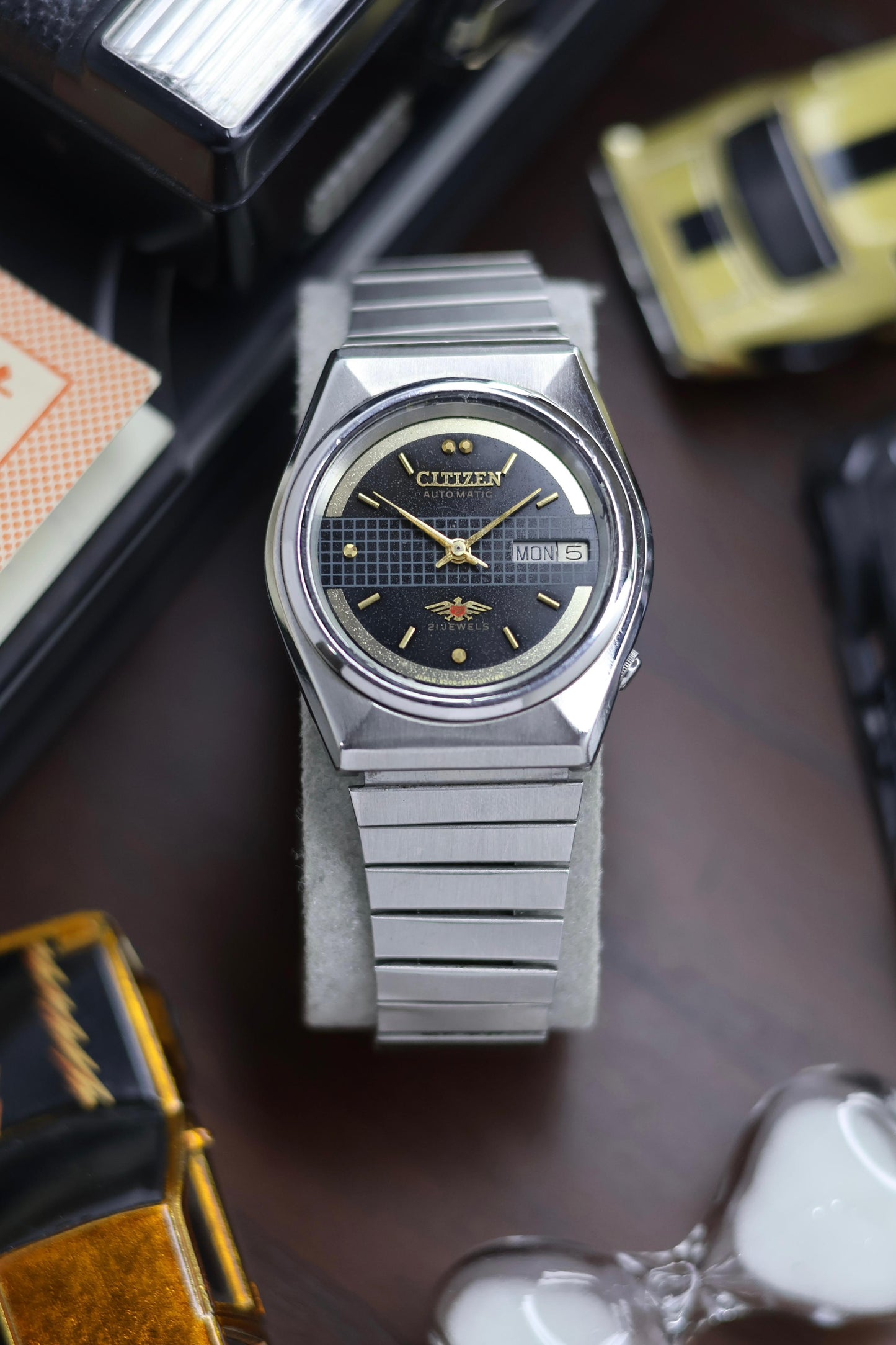 (Super Rare) Citizen Eagle 7 Black Motif Dial - Automatic Vintage Watch (Pre Owned) - SE500