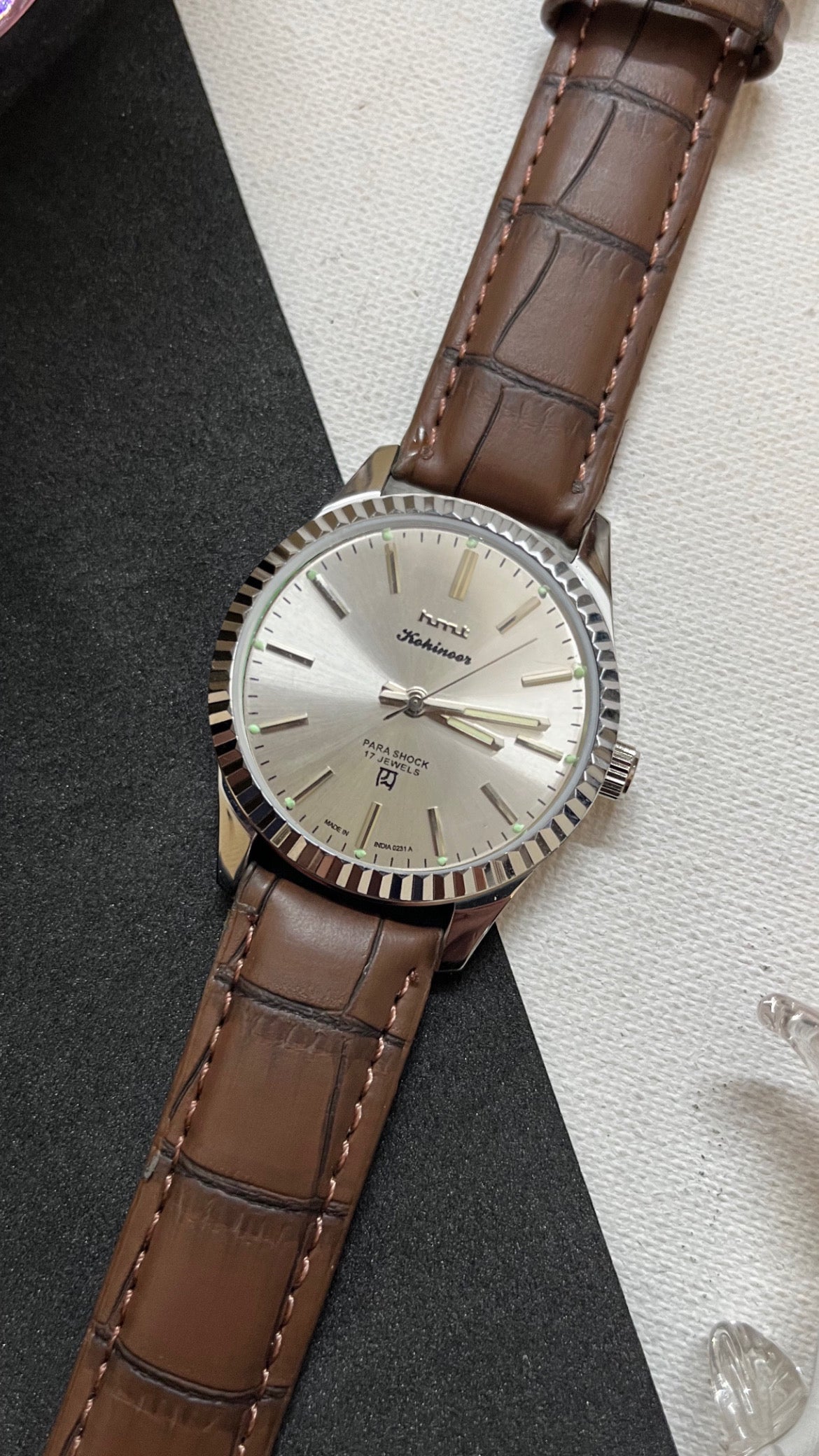 Fluted HMT Kohinoor - SILVER SUNBURST