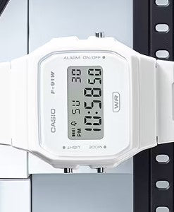 CASIO F-91WB-7A - D372 - White
