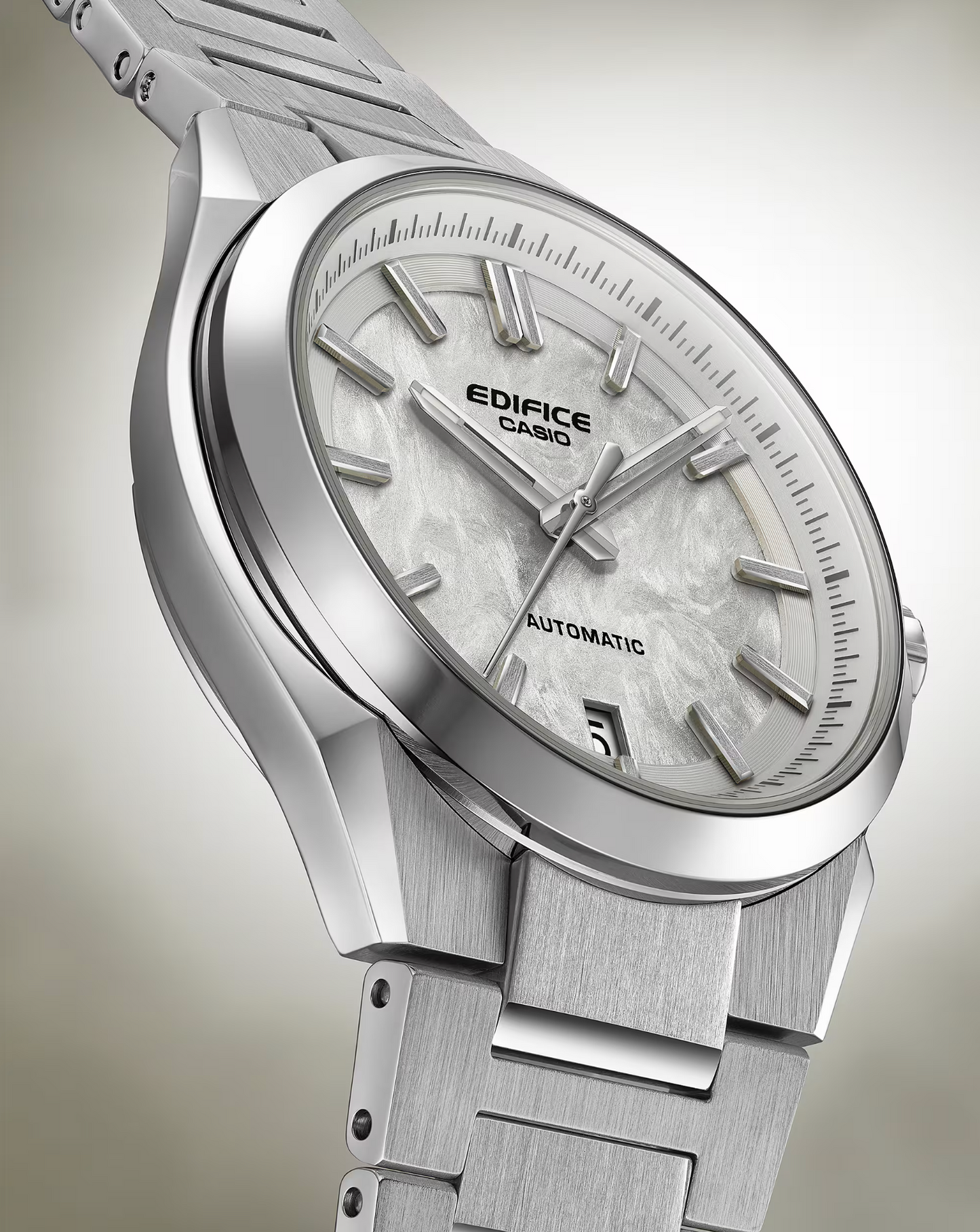 CASIO EDIFICE AUTOMATIC - EFK-100D-7A - WHITE / SILVER DIAL - ED672