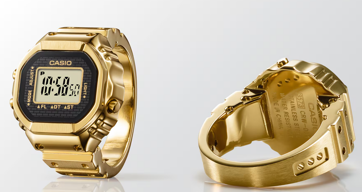 Casio CRW-001G-9DR Gold Ring Watch - D412