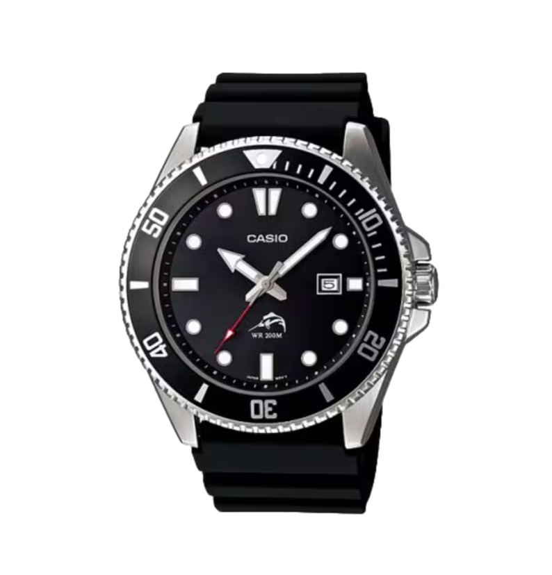 CASIO DURO with Marlin - MDV106-1A (Imported) - Black with Rubber Strap