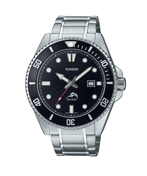 CASIO DURO with Marlin - MDV106-1A (Imported) - Black with Stainless Steel Bracelet