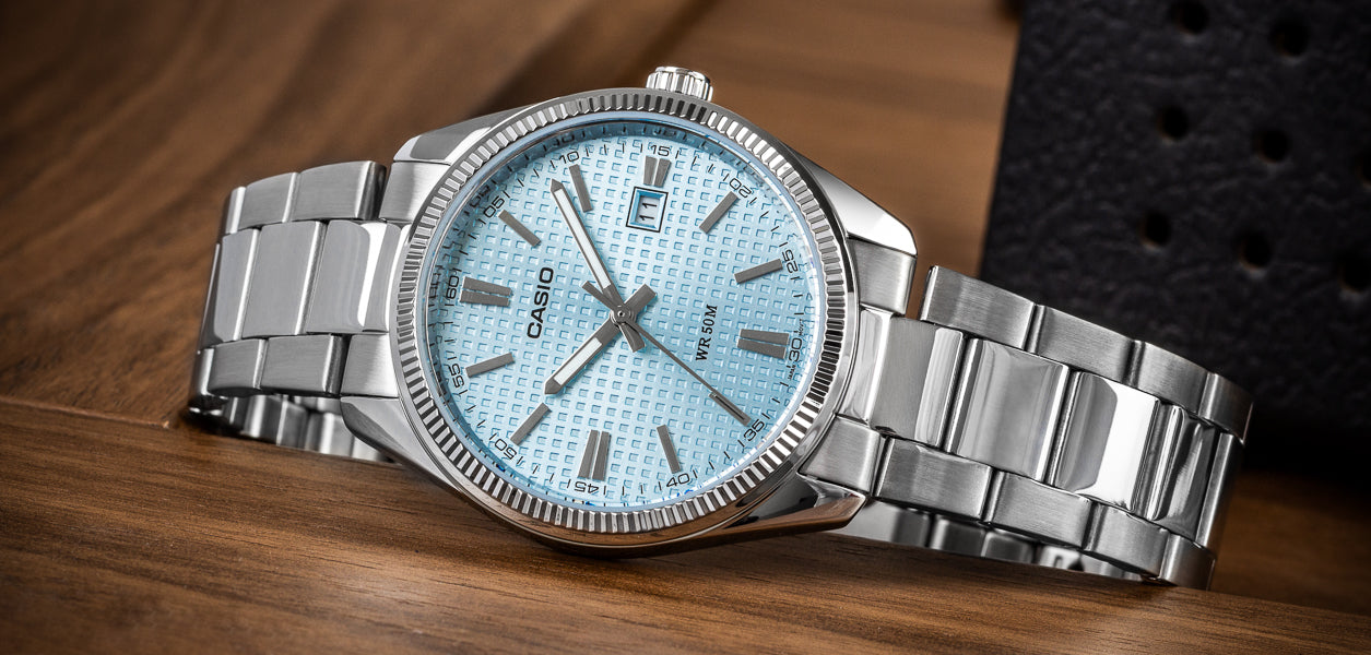 CASIO MTP-1302PE-2AVEF - A2394 - ICE BLUE WAFFLE DIAL