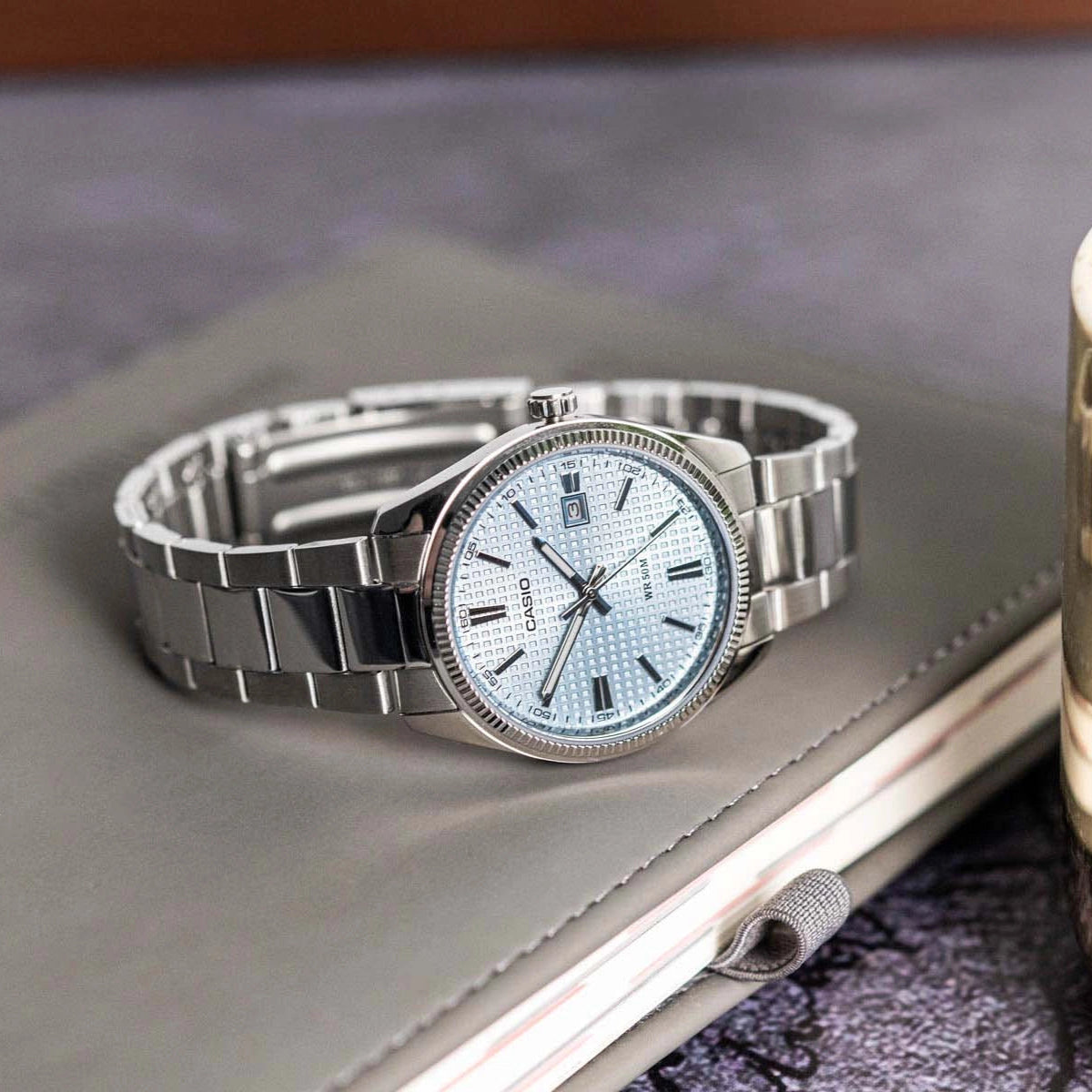 CASIO MTP-1302PE-2AVEF - A2394 - ICE BLUE WAFFLE DIAL