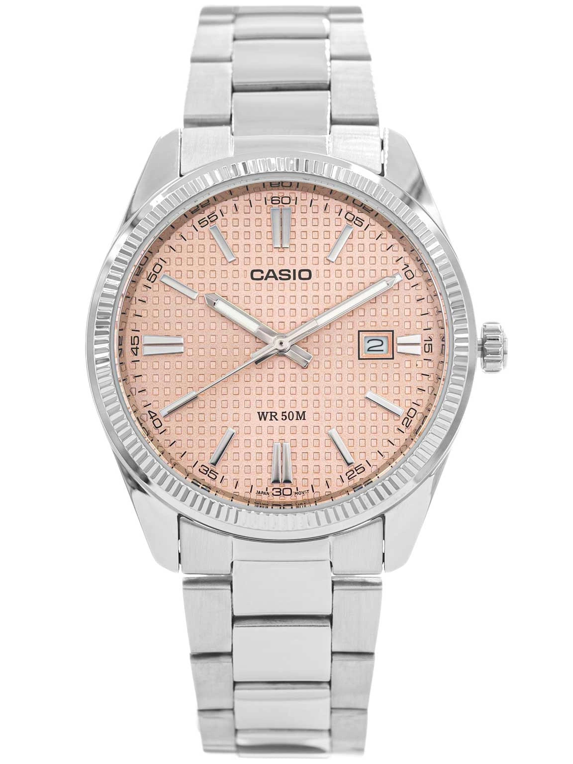 CASIO MTP-1302PE-4AVEF - A2395 - SALMON / PINK WAFFLE DIAL