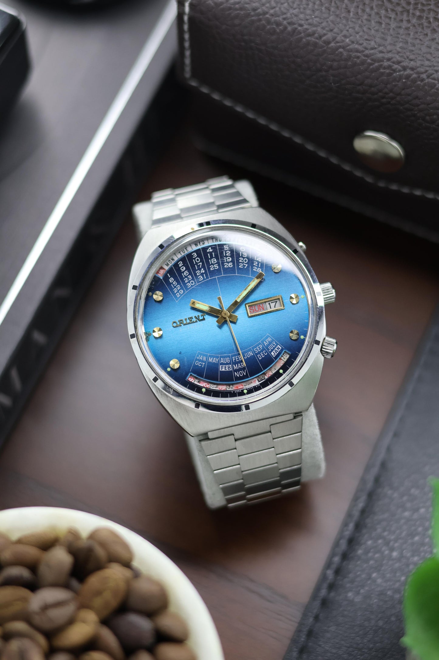 (Super Rare) Orient Calendar Blue Dial - Automatic Vintage Watch (Pre Owned) - A204