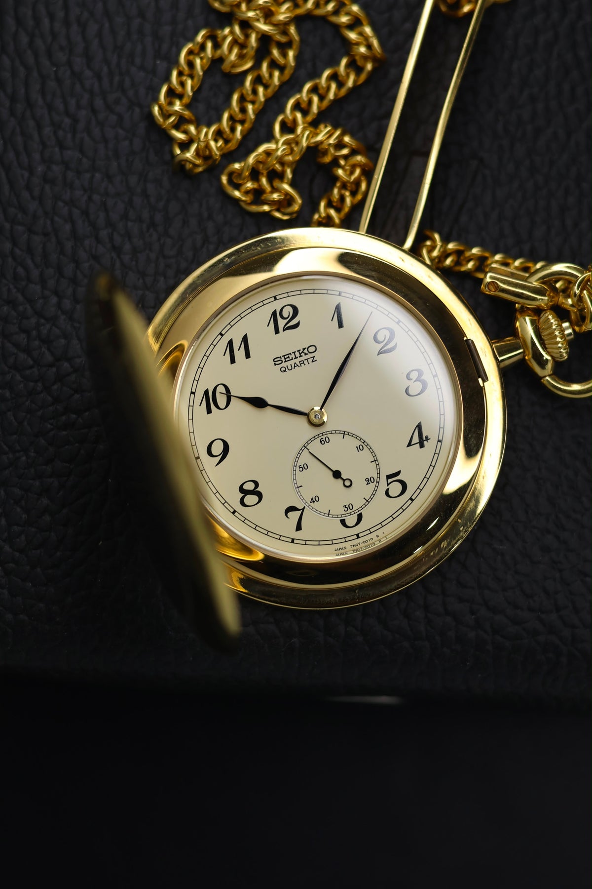 (JDM - ULTRA Rare) 1998 Seiko Pocket Enamel Dial Watch with Small Seconds & Gold Plated Case  - Japanese Vintage Watch (Pre Owned) - SE809