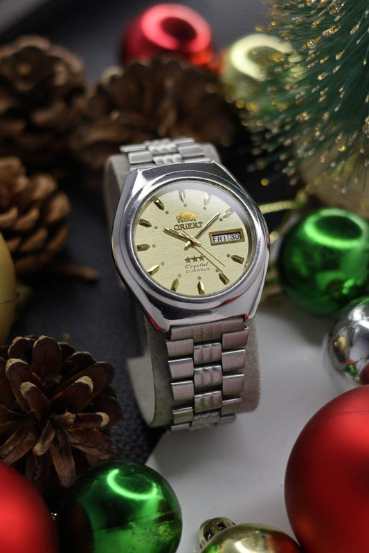 (Super Rare) Orient Tri-Star Crystal Champagne Dial - Automatic Vintage Watch (Pre Owned) - SE515