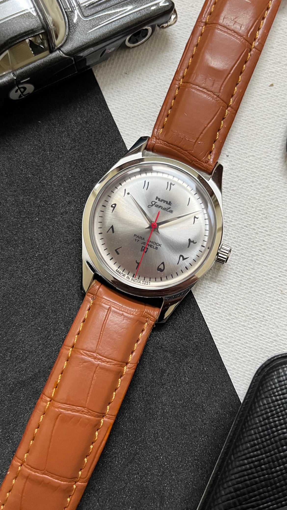 HMT Janata - SUNBURST ARABIC SILVER Dial