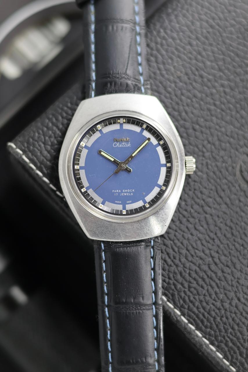 (Super Rare) Vintage HMT Chetak Blue Dial - in Original Condition - Mechanical Hand Winding Watch (Pre Owned) - SE561
