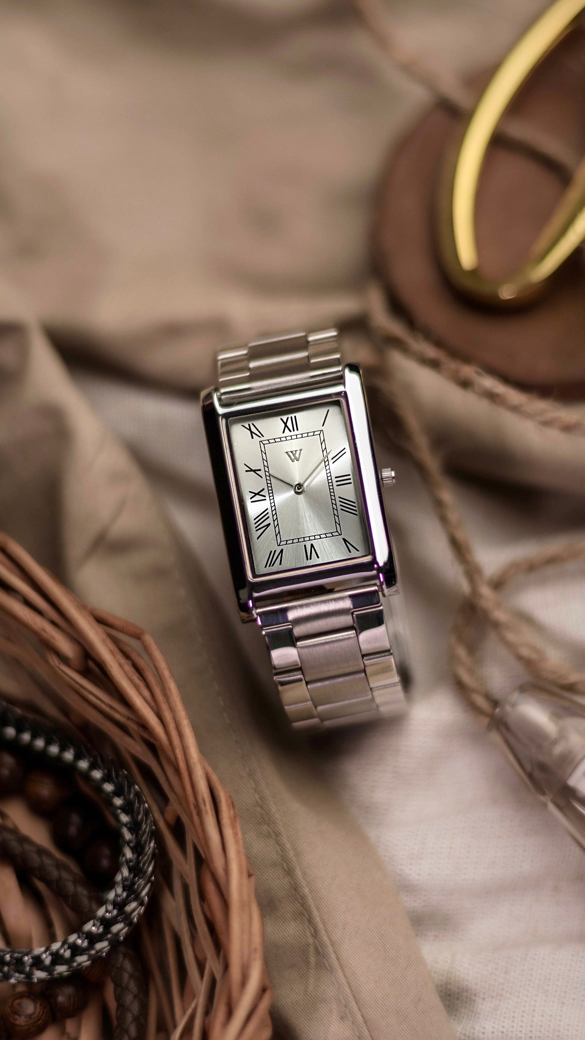 The S23 - SILVER Dial - Slim Tank Style Watch - by Watchtopia