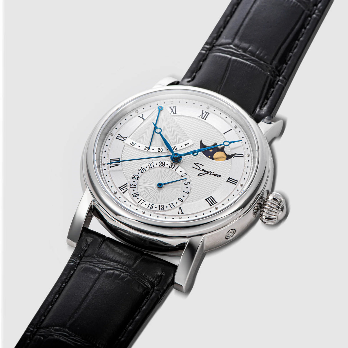 Sugess Moonphase Master Seagull ST2153 Automatic with Power Reserve Indicator and Date (Imported)