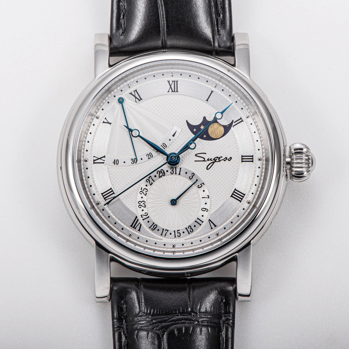 Sugess Moonphase Master Seagull ST2153 Automatic with Power Reserve Indicator and Date (Imported)