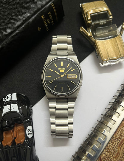 Seiko 5 Black Dial with Gold Indices (Pre Owned)