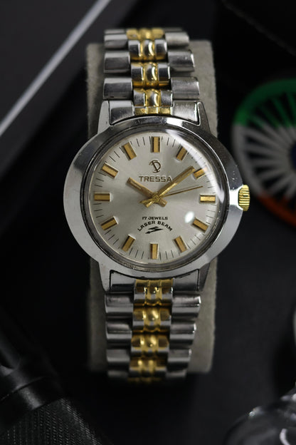 (Super Rare) TRESSA Laser Beam ‘Dynamic’ Two Tone Silver Dial - Swiss Hand-Winding Vintage Watch (Pre Owned) - SE726