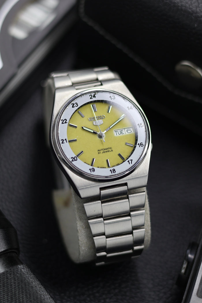 (Super Rare) 1996 Seiko 5 Railway Time Lume Dial - Automatic Vintage Watch (Pre Owned) - SE542