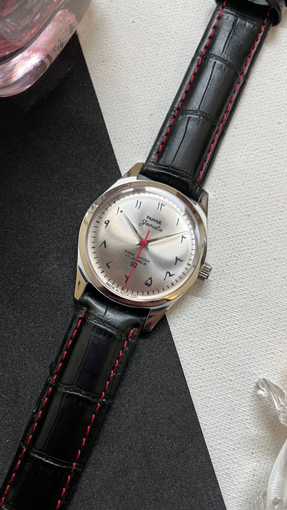 HMT Janata - SUNBURST ARABIC SILVER Dial