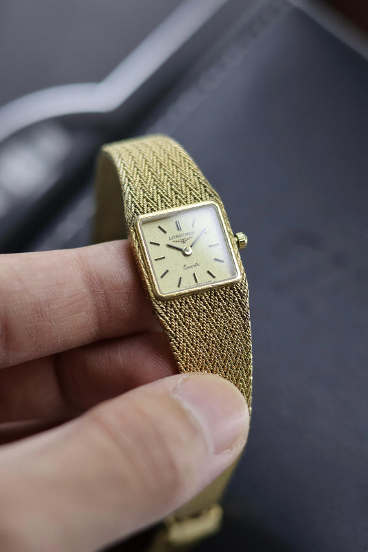 (Extremely Rare) LONGINES Showflake Dial with Braided Bracelet - Swiss Vintage Watch (Pre Owned) - A229
