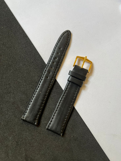 Gold Buckle Leather Strap (18mm)