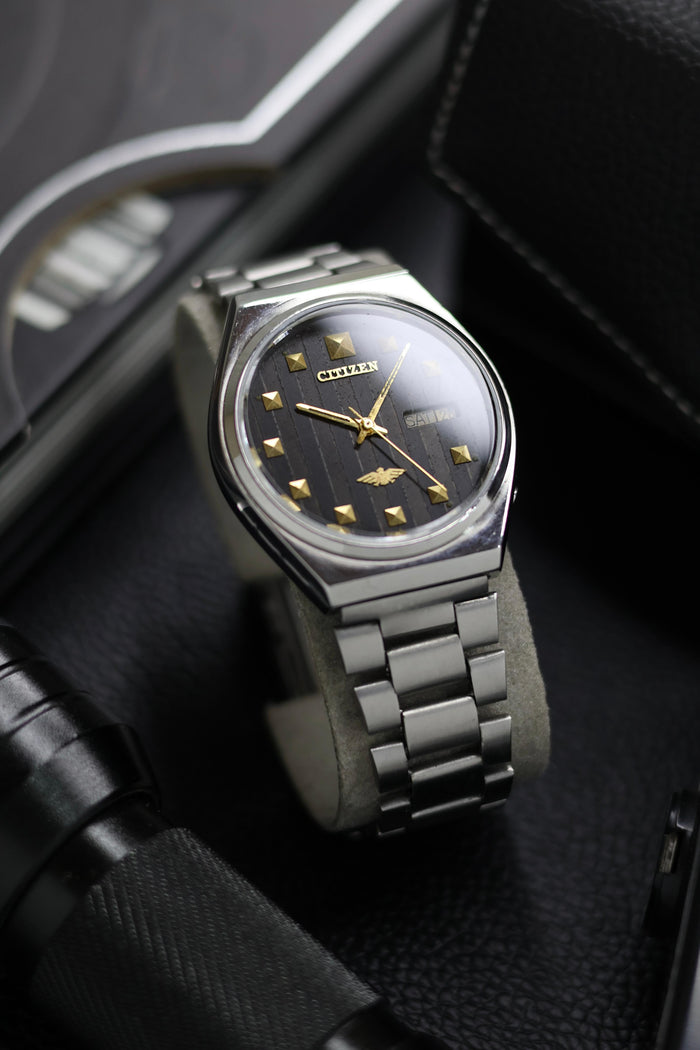 (Super Rare) Citizen Eagle 7 Black Motif Dial - Automatic Vintage Watch (Pre Owned) - SE648